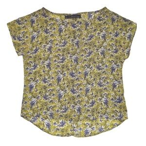 Patterson J Kincaid Women Multicolor Floral Short Sleeve Blouse Shirt Top XS